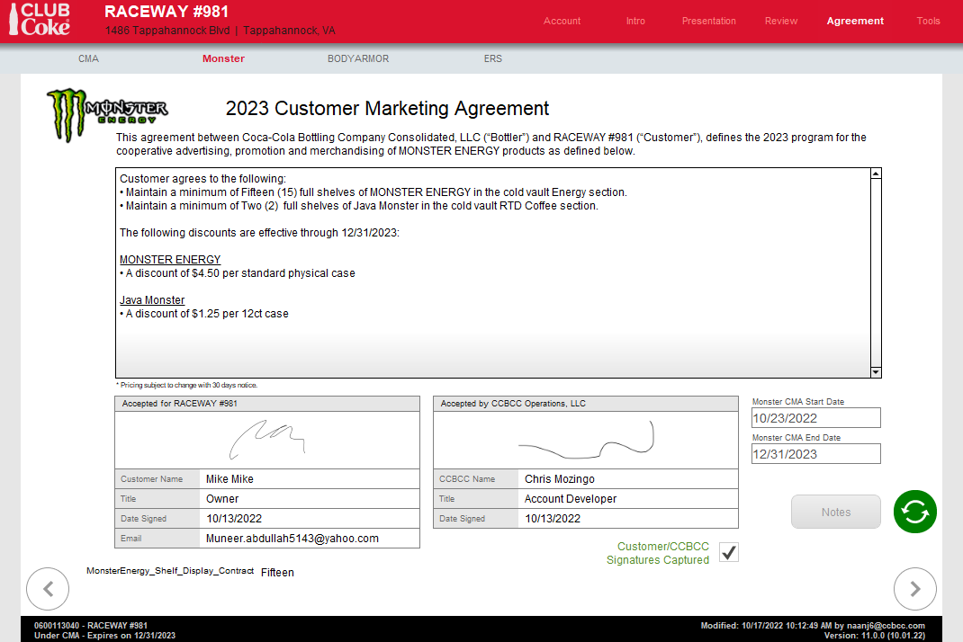 FileMaker Go iPad Sales Application Signature Screen